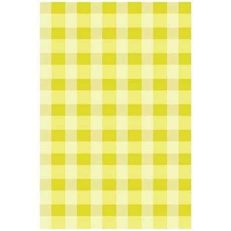 Papel de Parede Xadrez Verde com Detalhes Amarelos-60x300cm