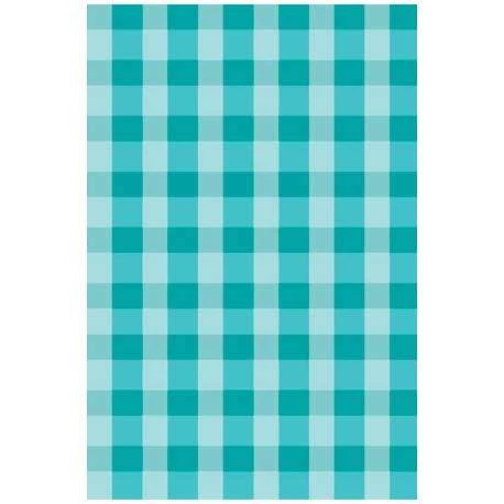 Papel de Parede Xadrez Azul com Detalhes Verdes - 10 mts