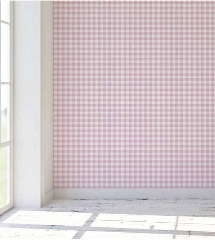 papel de parede xadrez ii rosa e verde - Branco Casa