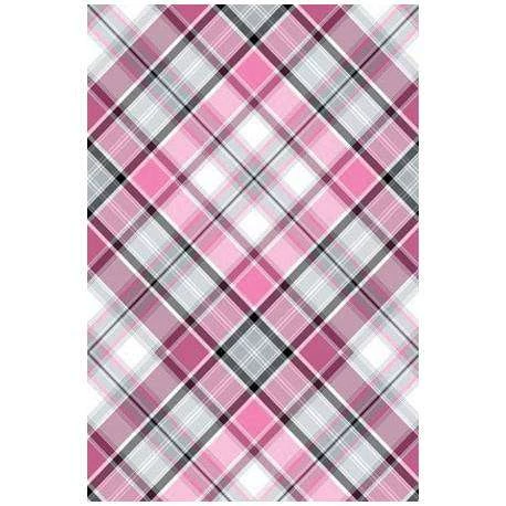 papel de parede xadrez escocês cinza e rosa 12870