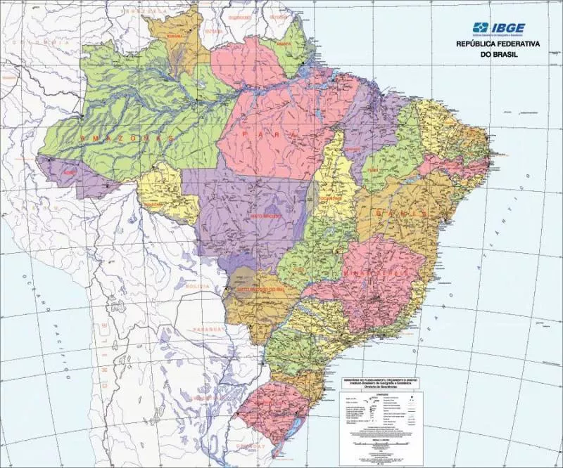 Papel de parede mapa político do Brasil