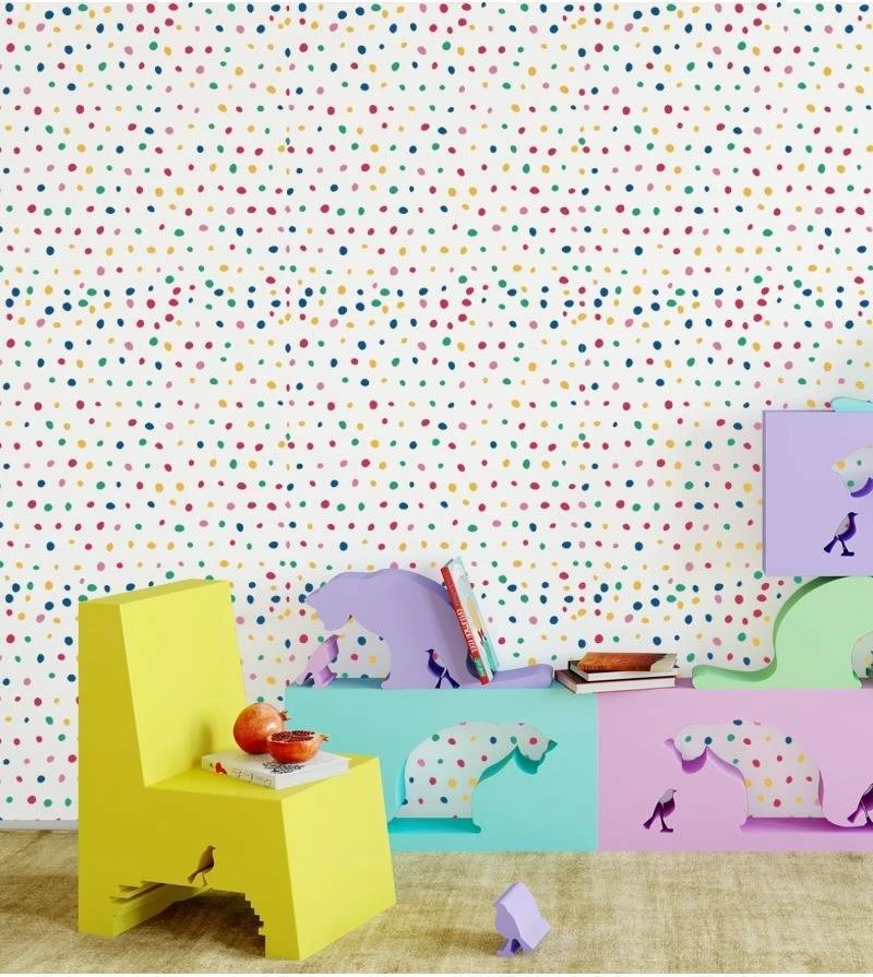 Papel de parede Rainbow Polka Dots - Pontos - Padrões - Papéis de parede